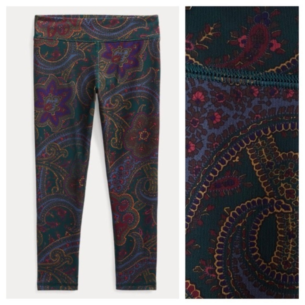 Polo Ralph Lauren Paisley Stretch Interlock Performance Leggings 6